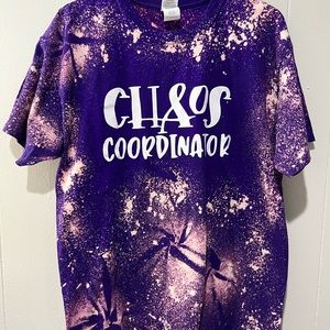 NWOT Large Purple Tie Dye Chaos Coordinator Bleached Tee  Shirt Top